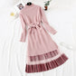 Age reduction suit two piece Pullover temperament knitted dress knee length skirt children  2172