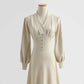 French retro noble and elegant temperament red knitted dress  2197