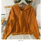 Drawstring hooded slim Sweater Jacket Women  1791