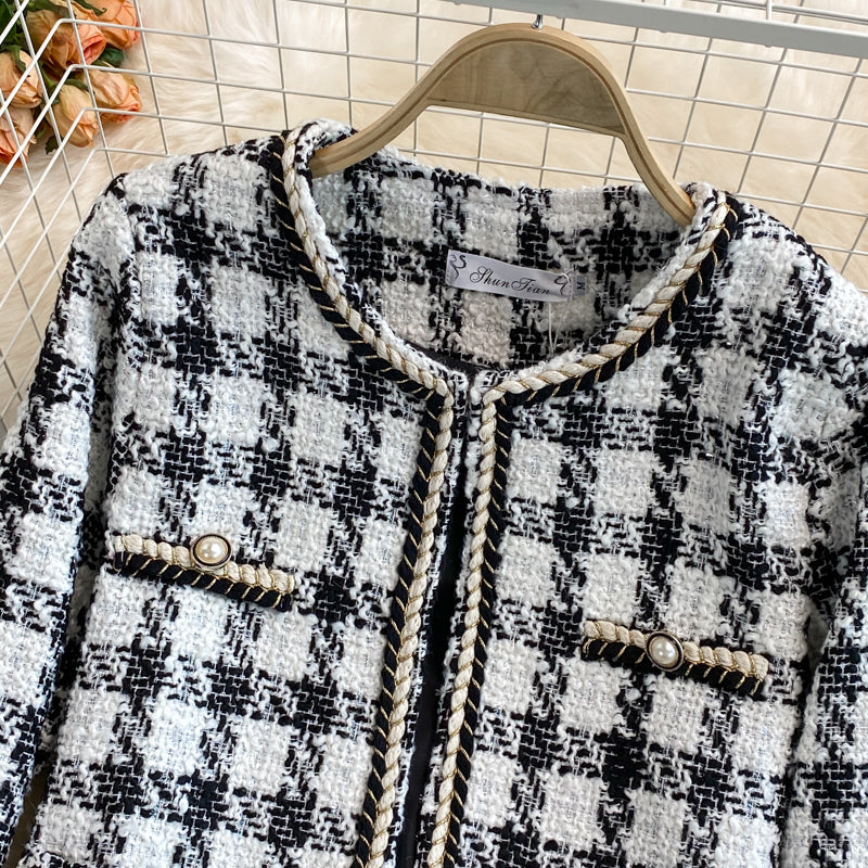 Retro small fragrance coat for women in autumn and winter  1631