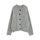 Lazy style, round neck long sleeve cardigans, loose short jacket sweater  1421