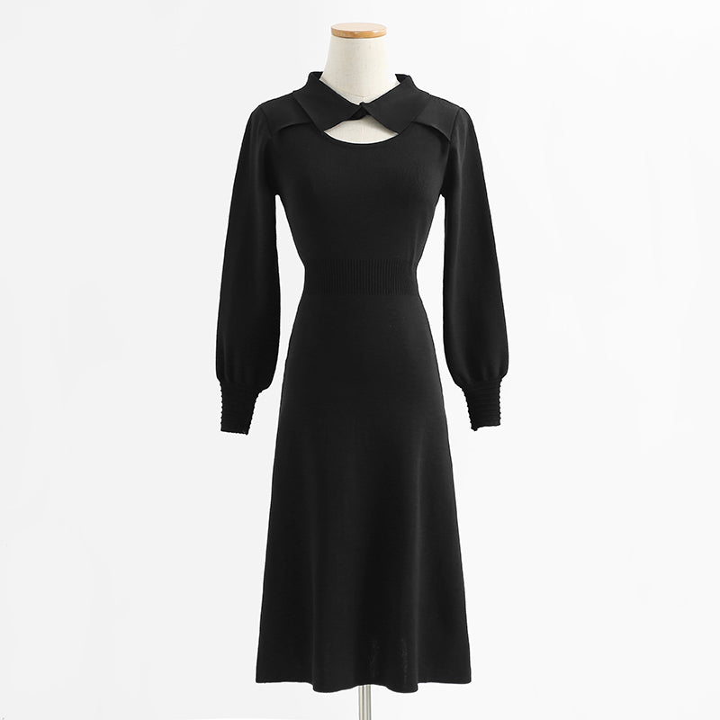 New hollow out red dress, age reducing and thin knitted bottomed skirt  2227