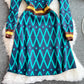 Small fragrance color blocking waist to show thin temperament design dress  3101