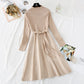 Knitted dress women's inner small fragrant wool dress  2149