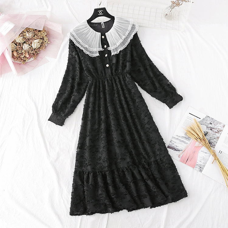 Women's chiffon dress with French retro super fairy skirt  2374