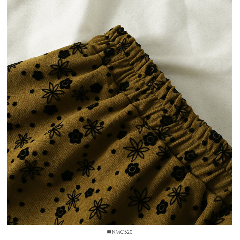 Hong Kong Style Vintage Floral elastic waist thin skirt  2549
