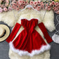 Red/black fashion heart-shaped collar sexy waist slimming off-shoulder Christmas birthday dress 2718