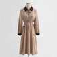 Long sleeved dress, academic style, thin temperament, knee length skirt, French long skirt, female  2159
