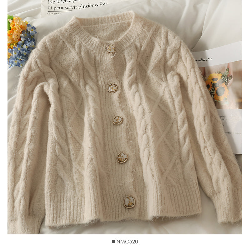 Pullover Damen Herbstkleidung sind locker und dünn mit Hanfmuster 1771