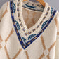 Embroidered pattern V-neck thickened ethnic style sweater loose-fitting sweater for women  1368