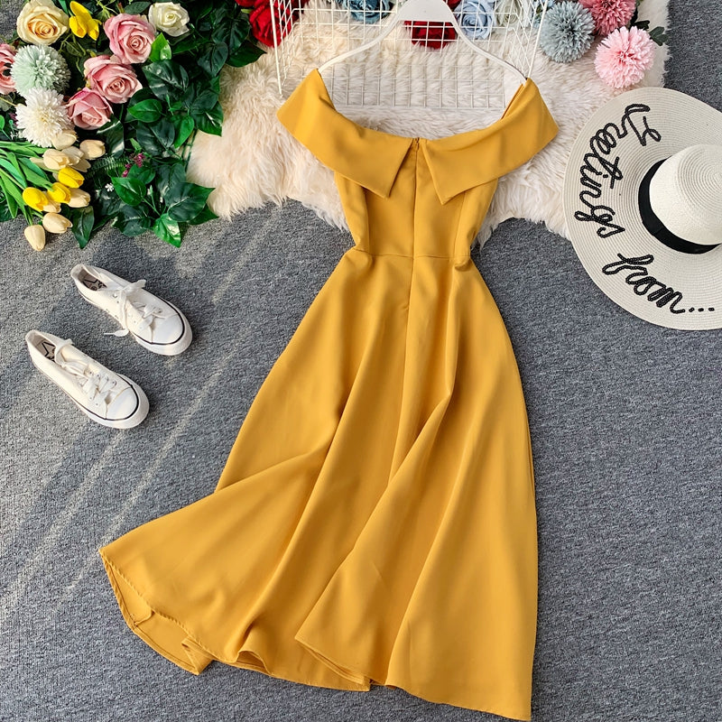 Line neck backless dress  2924