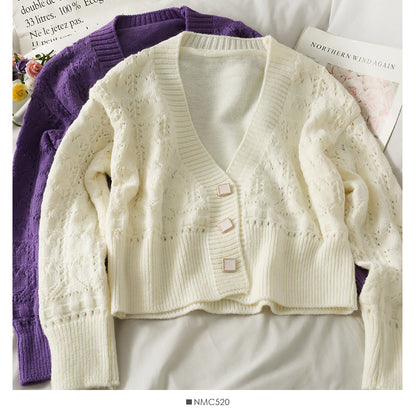 Knitwear women's new V-neck loose long sleeve sweater  1925