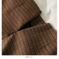 Hong Kong style retro breasted high waist thin wool versatile skirt  2593