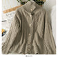 Sweater women's loose and thin high neck long sleeve lattice  1846