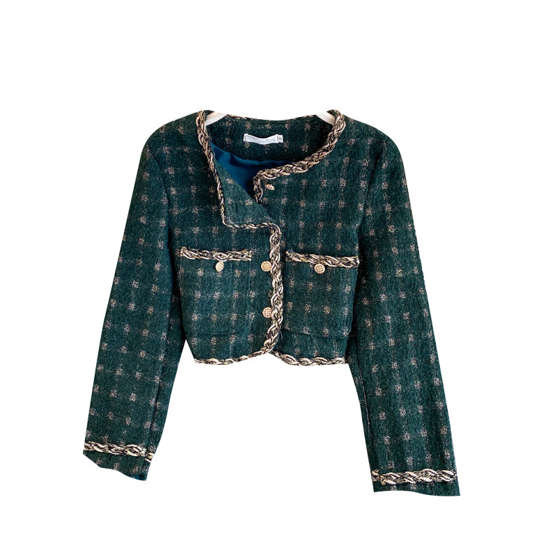 Small fragrant coat women's autumn and winter coat cardigan  1494