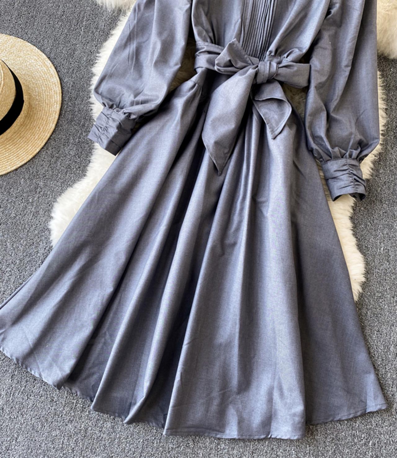 Elegant A line long sleeve dress  1309