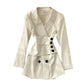 Women's suit coat women's Retro stripe design feeling waist quality commuter  1488