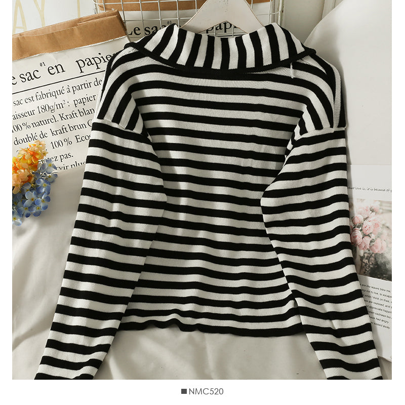 Herbst Winter Reißverschluss Puppe Halsstreifen Slim Knit 2080