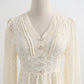 Dress long sleeved fairy lace skirt with thin waist, retro white first love skirt  2337