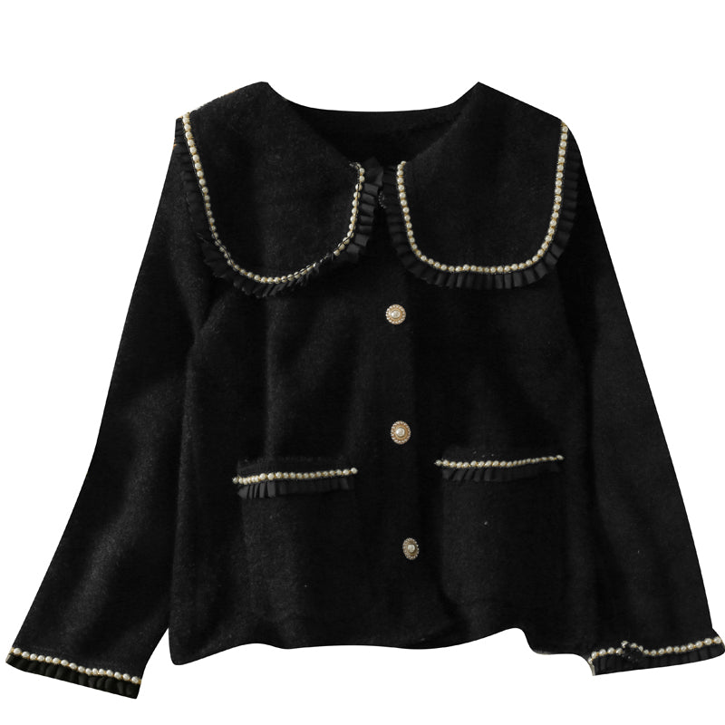 Weicher, lockerer Mantel, femininer, vielseitiger, langärmliger Pullover 1798
