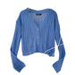 Knitted cardigan thin hook flower hollow out long sleeve  1583