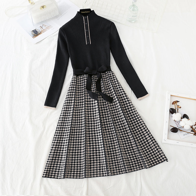 Celebrity high-end temperament medium length bottomed skirt  2402