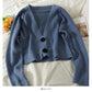 Sweater women's new two button short cardigan low neck  1800
