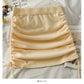 French niche design drawstring pleated High Waist Hip Wrap Skirt  2478