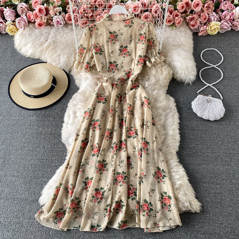 Elegant temperament, slim waist, long skirt over knee  3294