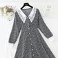 Korean patchwork Floral Dress  2244