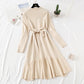 Knitted dress knee length ruffled fishtail skirt  2464