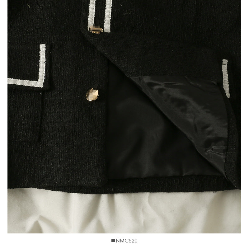 Korean color matching stripe suit collar single breasted cardigan jacket  2122