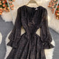 Retro waist closing slim long skirt with large hem 2994