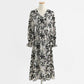 Long sleeve floral dress long fairy French Vintage Chiffon  2430