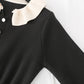 New trendy French retro small fragrance base with pleated small black skirt inside  2363