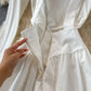 Pleated long sleeve dress women's slim A-line skirt  3259