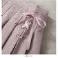 Drawstring bow tie high waist short skirt  2499