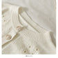 Sweater female hollow out Crochet pocket design top Korean single sweater  2059
