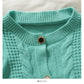 Sweater women's T-neck cardigan top loose and thin, versatile linen pattern long sleeve sweater  2069