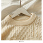 Korean version thin heart-shaped hemp pattern long sleeve Pullover Sweater female  2020