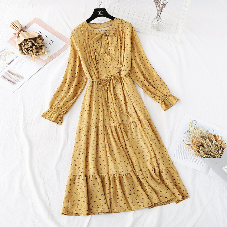 French retro, loose and thin, with a long skirt at the bottom  2370