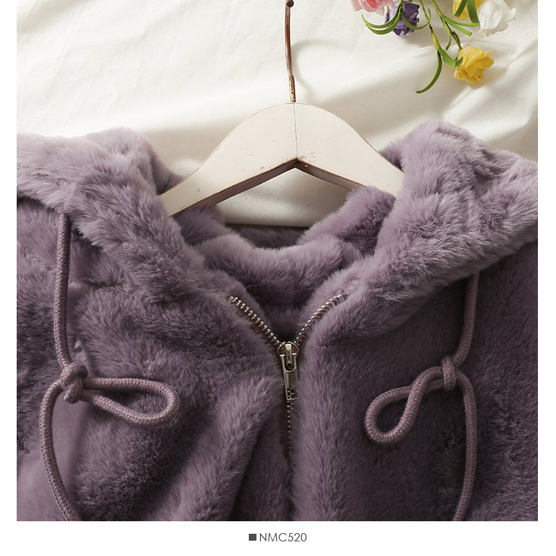 Versatile thickened Hoodie Korean drawstring lace up loose top  2117