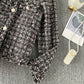 Small fragrant clothes plaid coat women's cardigan top  1547
