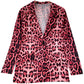 European and American style versatile medium and long leopard print suit  1563