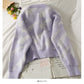 Meteor print bright silk loose and thin low neck sweater  1940