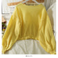 Slim low neck Pullover long sleeve top women's new solid color versatile curled sweater  2022