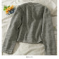 Petit cardigan court en tweed à simple boutonnage petit manteau 2092