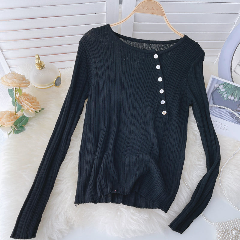 Langärmliges Stricktop vielseitig 1579