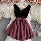 Cute v neck short dress fashion dress  1321