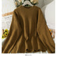 Retro loose and thin medium and long split Pullover Sweater for women  2081